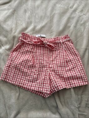 NWT LOFT Pink Gingham Paperbag Waist Shorts